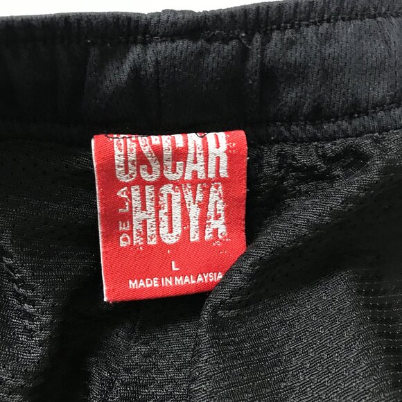 Men's Oscar DE LA Hoya Size L Black/Red Athletic Boxing Shorts - Picture 2 of 6